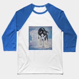 Siberian Husky Fine Art Painting Baseball T-Shirt